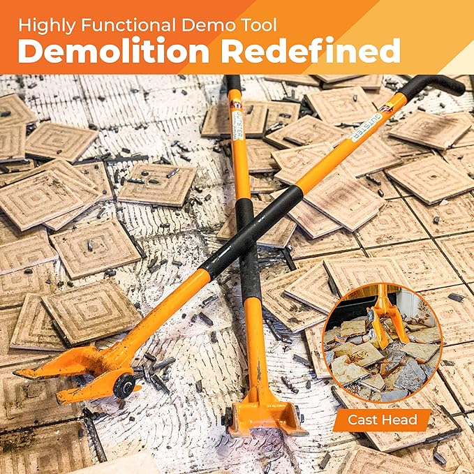 48” Oval Handle Demolition Bar – Ceiling/Wall Demo Bar - Versatile Multi Tool - For Home Renovations and DIYs - Trusted by Contractors, Firefighters & Restoration Professionals