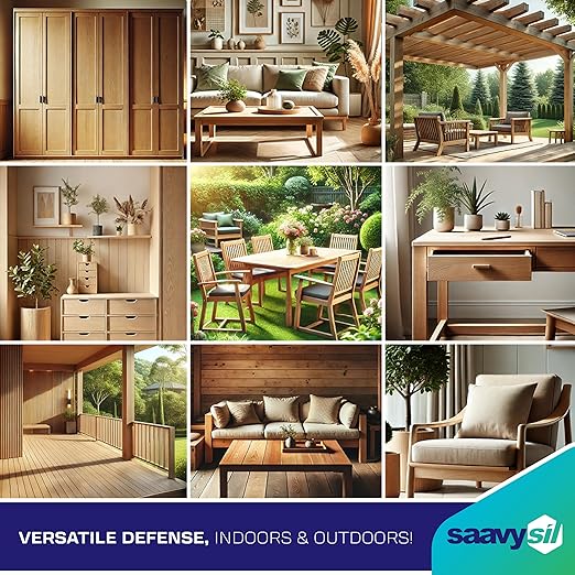 Eco-Friendly Silicone Premium Wood Waterproof Sealer – 16 oz Concentrate, Makes 1 Gallon, VOC-Free, Non-Toxic for Exterior/Interior Garden Bed, Planter, Deck, Fences & Furniture - Clear Finish