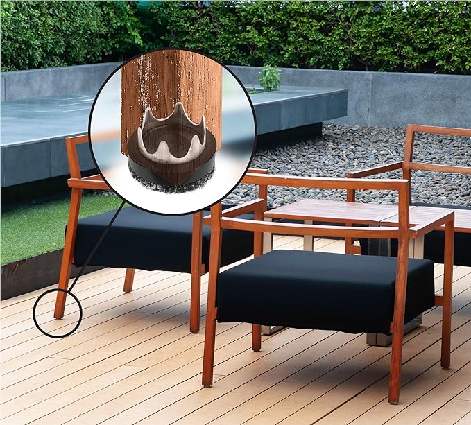 GorillaOutdoor 1 inch Round Furniture Feet Floor Protectors/Weatherproof Berber Glides for Furniture (Set of 16) Tap On Furniture Pads for Outdoor & Indoor Use