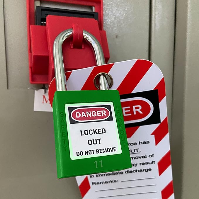 Lockout Tagout Locks, Safety Padlock, Keyed Differently Loto Safety Padlocks for Lock Out Tag Out Kits Station (Green NO.11-20)