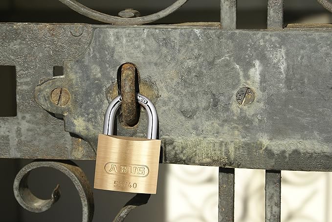 ABUS 55/30 Small Solid Brass Padlock with 2 Keys for School, Gym, Cabinet 1 9/64in (30mm) Wide, Keyed Different