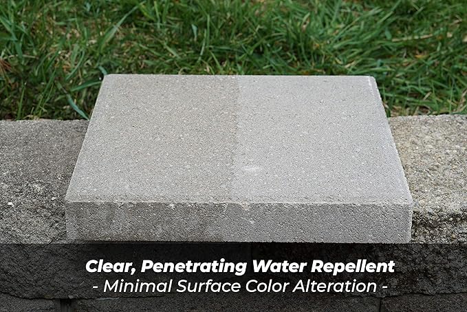 Concrete Sealer for Driveways, Patios, & Sidewalks - Deep Penetrating Water Repellent Protection - Silane Siloxane Sealer - 1 Gallon