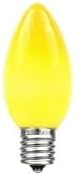 Novelty Lights, Inc. C7-5C-YE Ceramic Outdoor Patio Party Christmas Replacement Bulbs, Yellow, 25 Pack