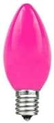 Novelty Lights Ceramic Christmas Replacement Bulbs - Outdoor Individual Bulbs for Events, Holiday Parties, Patios, and More - C7/E12 Candelabra Base, 5 Watt Lights (Pink, 25 Pack)
