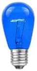 Novelty Lights 25 Pack S14 Outdoor Patio Edison Replacement Bulbs, E27 Medium Base, Blue, 11 Watt