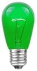 Novelty Lights 25 Pack S14 Outdoor Patio Edison Replacement Bulbs, E27 Medium Base, Green, 11 Watt