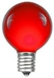 Novelty Lights Incandescent G50 Globe Replacement Bulbs - Outdoor Individual Bulbs for Events, Holiday Parties, Patios, and More - E17/C9 Intermediate Base, 7 Watt Lights (Red, 25 Pack)