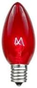 Novelty Lights 500 Case C7 Outdoor Christmas Replacement Bulbs, Red, C7/E12 Candelabra Base, 5 Watt, 500 Bulbs