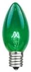 Novelty Lights Incandescent Christmas Replacement Bulbs - Indoor/Outdoor Individual Bulbs for Christmas Tree, Display, & More - C9/E17 Intermediate Base, 7 Watt Lights (Green, 25 Pack)