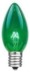 Novelty Lights Incandescent Christmas Replacement Bulbs - Indoor/Outdoor Individual Bulbs for Christmas Tree, Display, & More - C9/E17 Intermediate Base, 7 Watt Lights (Green, 25 Pack)