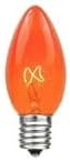 Novelty Lights Incandescent Christmas Replacement Bulbs - Indoor/Outdoor Individual Bulbs for Christmas Tree, Display, & More - C9/E17 Intermediate Base, 7 Watt Lights (Orange, 25 Pack)