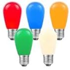 Novelty Lights 25 Pack S14 Outdoor Patio Edison Replacement Bulbs, E27 Medium Base, Ceramic Multi, 11 Watt