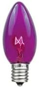 Novelty Lights 500 Case C7 Outdoor Christmas Replacement Bulbs, Purple, C7/E12 Candelabra Base, 5 Watt, 500 Bulbs
