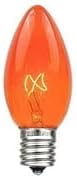 Novelty Lights 500 Case C7 Outdoor Christmas Replacement Bulbs, Amber/Orange, C7/E12 Candelabra Base, 5 Watt, 500 Bulbs