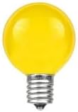 Novelty Lights Incandescent G50 Globe Replacement Bulbs - Outdoor Individual Bulbs for Events, Holiday Parties, Patios, and More - E17/C9 Intermediate Base, 7 Watt Lights (Yellow, 25 Pack)