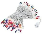 Novelty Lights 50 Feet 100 Bulb Incandescent Mini Light String, Multicolor with 6-Inch Spacing on White Wire, UL Listed Commercial Grade Indoor/Outdoor Mini Lights, Connectable End-to-End