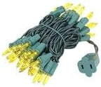 Novelty Lights 11 Feet 50 Bulbs Traditional Incandescent Mini Lights, Yellow on Green Wire with 2.5" Spacing, Commercial Grade and UL Listed for Indoor/Outdoor Use, End-to-End Connectable