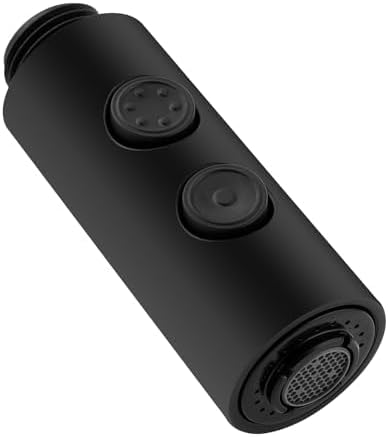 Hibbent Pull Out Sink Sprayer, 2 Function Kitchen Faucet Head, Bathroom Pull Down Spray Head with G1/2 or 13/16 Inch Male Connector, Matte Black