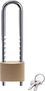 Solid Brass Outdoor Padlocks, 2 inch Wide Body, 4 Pack Keyed Alike Locks with Removable Adjustable-Length Shackle