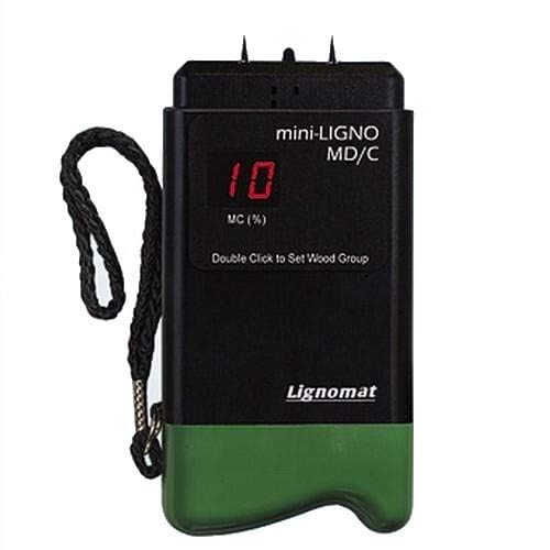 Mini-Ligno MD/C Moisture Meter – Professional Wood Moisture Tester for Softwood Hardwood Panel Products – Accurate Digital Meter with LED Display and External Probe Compatibility
