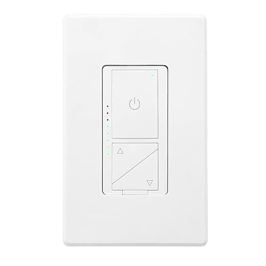 Maxxima 3-Way/Single Pole Digital Dimmer Wall Light Switch - Featuring Brightness Indicator Lights, 600 Watt, LED Compatible, Decorative Screwless White Wall Plate Cover Included
