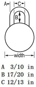 Locker Lock, 2 in Combination Lock, Black, 20 Pack