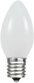 Novelty Lights 500 Case C9 Ceramic Outdoor Christmas Replacement Bulbs, White, E17/C9 Intermediate Base, 7 Watt