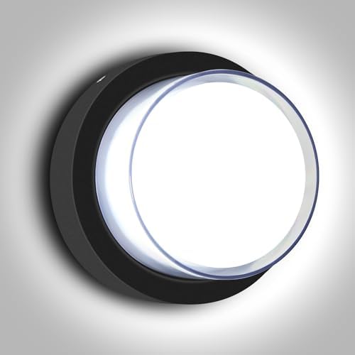 LED Porch Lights Outdoor 12W 6500K LED Wall Lighting Double-Layer Cover Aluminum Exterior Light Fixture Wall Mount IP65 Waterproof for Stairway Garage Patio Bedroom