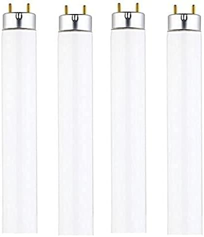DYSMIO Lighting F15T8-CW 15-Watt 18-inch 3000K - Warm White 825 Lumen Medium Bi-Pin Base T8 Fluorescent Straight Tube Bulb with 3000K - Warm White Light- 4 Pack
