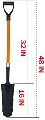 Ashman Drain Spade Teeth Shovel (2 Pack) - 48 Inches Long Handle Spade with D Handle Grip - Durable Handle with a Thick Metal Blade - Multipurpose Premium Quality Orange