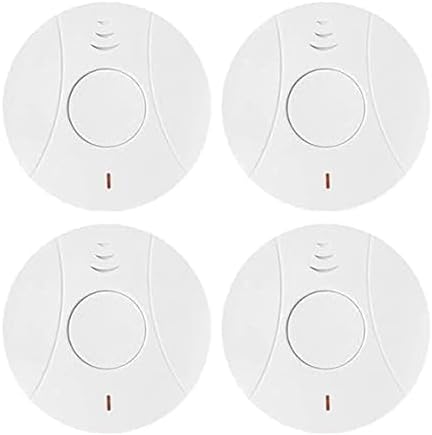 4 Pack Photoelectric Smoke and Carbon Monoxide Detector, Smoke Alarm Sealed-in 10 Year Lithium Battery-Operated (White)