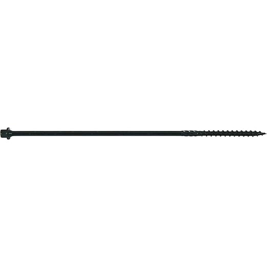 #14 X 10 Heavy Duty Black Timber/Log/Landscaping Wood Screws - Exterior Coated Heavy Duty Screws (50 Count - Heavy Duty Black Log Wood Screws)