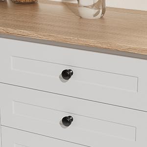 20 Pack Black Knobs Round Drawer knobs for Kitchen Bathroom Black Cabinet Hardware for Dresser Drawers，Aluminum Alloy