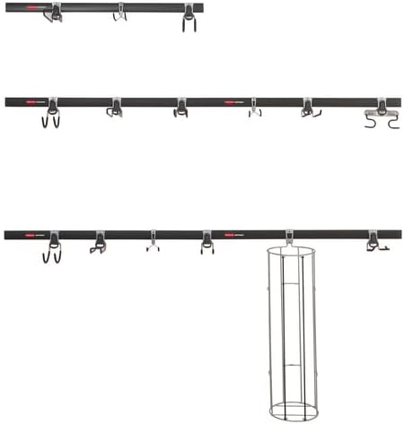 Rubbermaid 20-Piece FastTrack Garage Wall-Mounted Storage Kit 5 Rails and 15 Hooks for Home/House/Tool/Sports/Utility Purposes