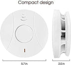 6 Pack Photoelectric Smoke and Carbon Monoxide Detector, Smoke Alarm Sealed-in 10 Year Lithium Battery-Operated (White)