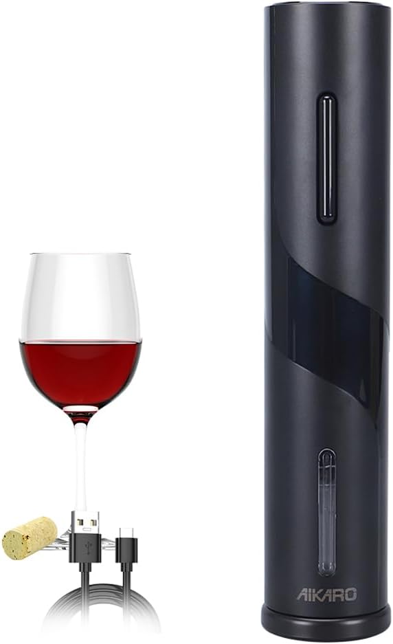 AIKARO - Electric Wine Bottle Opener Automatic Electronic Corkscrew, Rechargeable