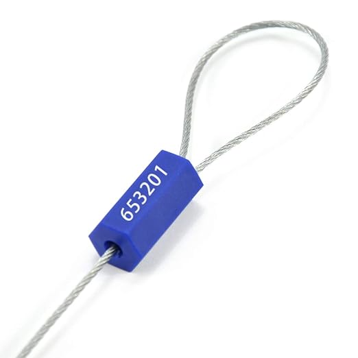 1000 pcs Tamper Proof Security Cable Wire Seals Numbered Padlock Pull-Tite Security Tag Straps for Trailers, Cargo, Truck (Blue)