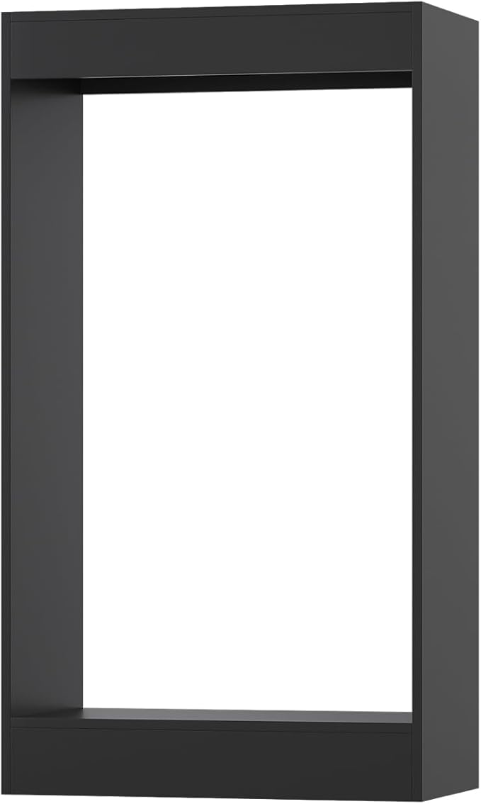 Double Hanging Closet Unit, Modular Closet System, Wood Closet System Organizer with Storage for Walk In Closets, Clothing Rack Wardrobe Closet for Hanging Clothes, Bedroom, Black, 19.5"W