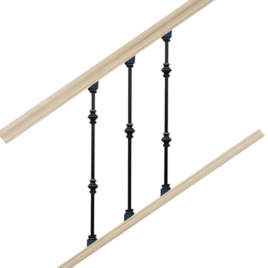 Adjustable Angle Connectors with Satin Black Shoes: 50 Connectors 50 Rake (for Installing 1/2” Metal Balusters)