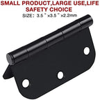 2 Pack Rounded Matte Black Door Hinges 3.5 Inch Interior Room Hardware 3 1/2" 5/8 Radius Apartment Cottage Flat Bungalow Mobile Home Skyscraper Indoor Hinge for Doors Use Renovate Bedroom Kitchen
