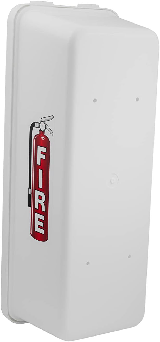 Fire Extinguisher Cabinet Fire Extinguisher Box Outdoor Fire Cabinet Mounted Fire Extinguisher Cabinet Fire Extinguisher Cover (White with Pull-Panel, Rx350, Plastic, 5 Pounds, 5, AKA1)