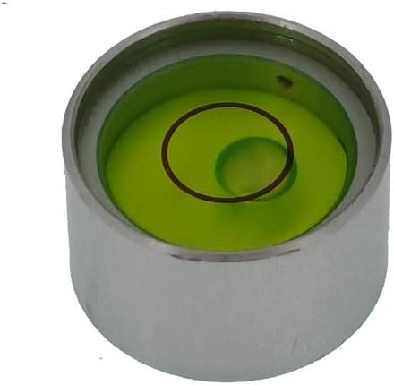 Mini Metal universal horizontal bubble water level level level level balance bubble level round 21x13mm (Silver Green）