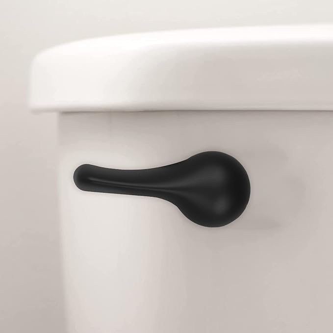 Toilet Handle Replacement Kit, 2-Pack Toilet Lever Flush Handle, Toilet Flusher Handle Lever with Stainless Steel Flapper Chain, Front Mount Toilet Trip Levers Fit for Most Toilet Tanks, Matte Black