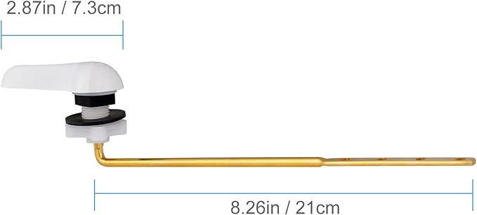 iFealClear 2 Pack Toilet Handle Kit, Universal Front Mount Tank Flush Lever, Solid Brass Trip Lever Fits Most Toilets, White