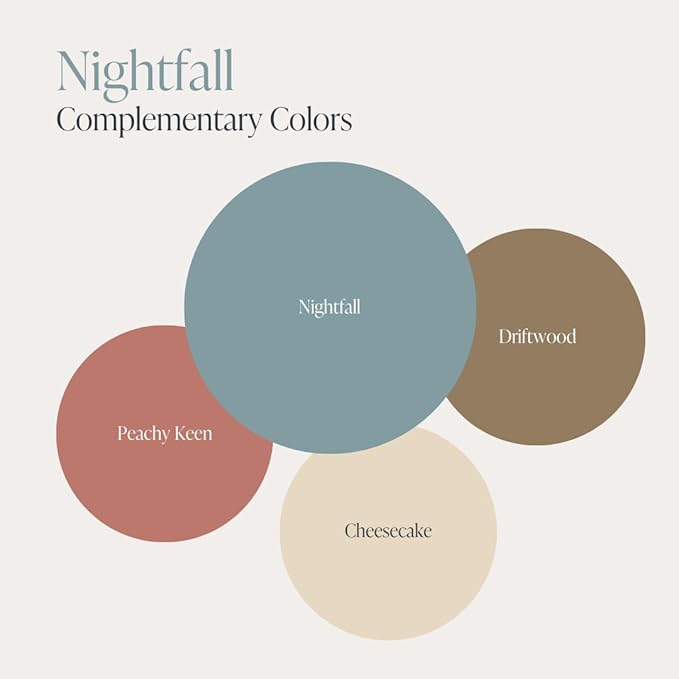 Country Chic All-in-One Chalk Paint for Furniture, Cabinets, Home Decor, Eco-Friendly, Matte Finish, Built-In Primer & Top Coat for Wood, Metal - Nightfall (Blue) - Quart 32 oz (950 ml)