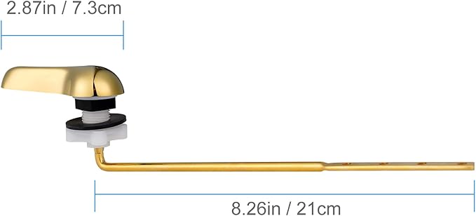 iFealClear 2 Pack Polished Gold Toilet Handle Replacement Kit, Universal Front Mount Toilet Tank Flush Lever Replacement, Solid Brass Toilet Trip Lever Fits Most Toilets, Gold Finish