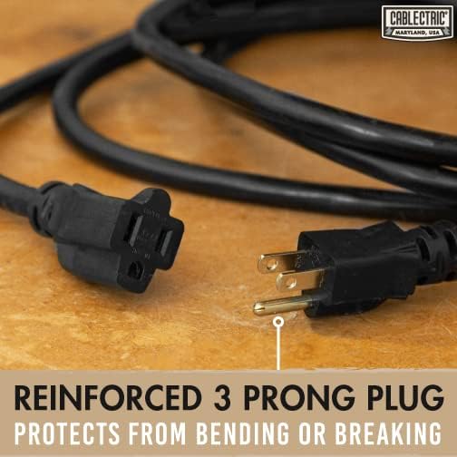 Weatherproof Black Extension Cord 200 ft, 16/3 SJTW 200 Foot Long Outdoor Extension Cord 3 Prong, Heavy Duty Exterior Power Cable Great for Outdoor Lights, Landscaping & Lawn - UL Certified