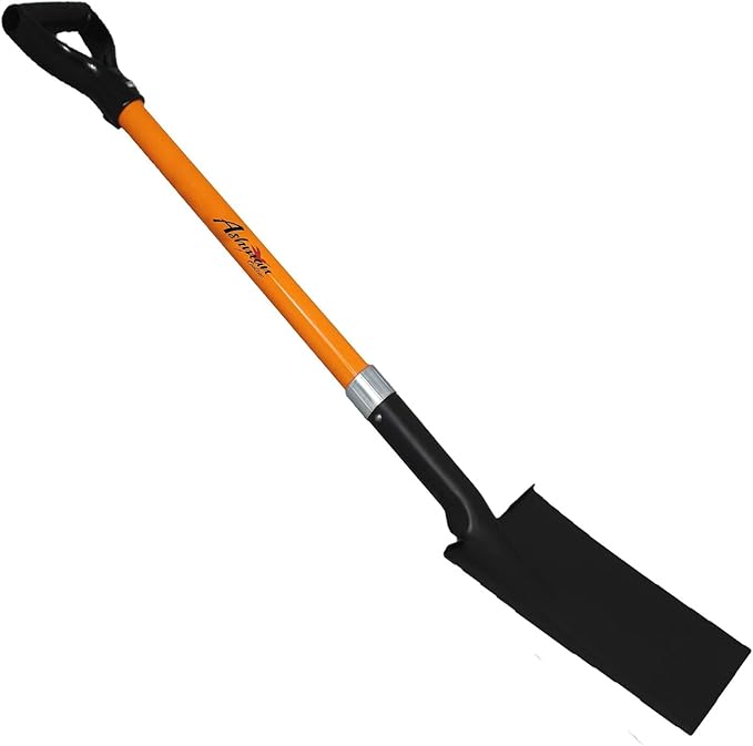 Ashman Spade Shovel (6 Pack) – 41 Inches Long D Handle Grip – The Single Shovel Weighs 2.2 Pounds and has a Durable Handle – Premium Quality Multipurpose Orange Spade Shovel with Strong Build.