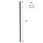 50 Pack Deck Balusters 38 Inch Rectangle Deck Railing Balusters with End Caps & Screws,Outdoor Face Mount Metal Spindles for Porch Stair