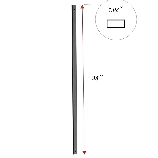 50 Pack Deck Balusters 38 Inch Rectangle Deck Railing Balusters with End Caps & Screws,Outdoor Face Mount Metal Spindles for Porch Stair
